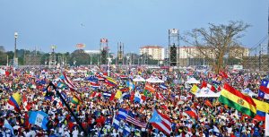 Various flags and colors at World Youth Day
