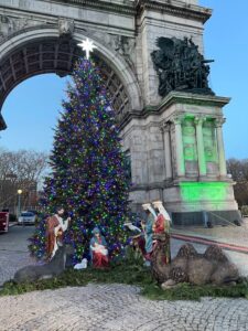 Brooklyn Church Christmas Tree and Nativity.