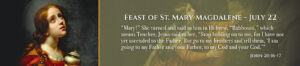DOB Banner 2023 Feast of St Mary Magdalene