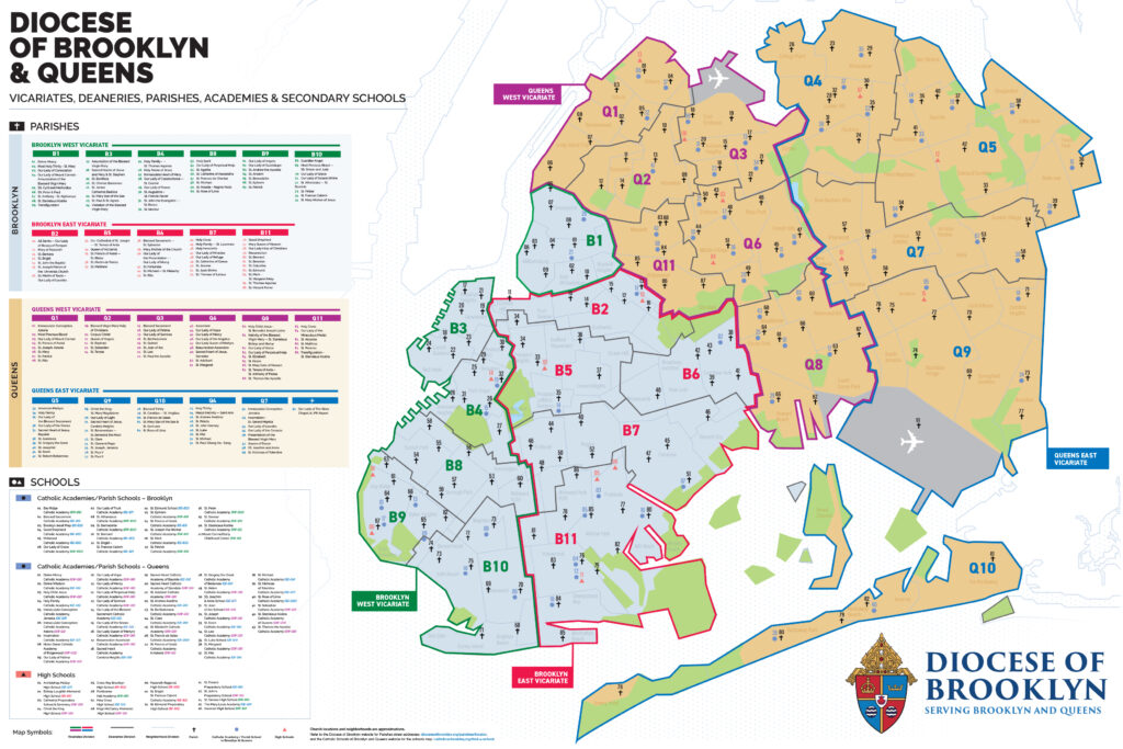 Diocese if Brooklyn Vicariates Deanary Map July 2025 V2